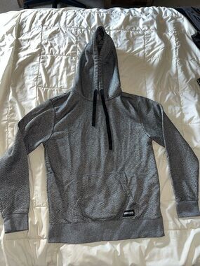 Men's Hooded Zip-Up Knit Sweater in Heather Gray